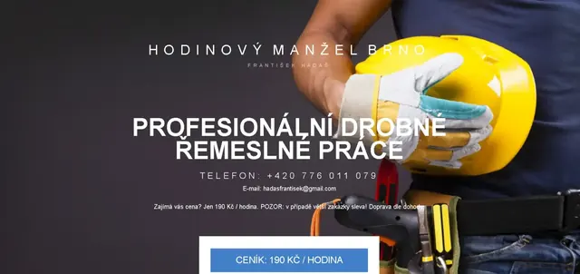 Ukázka webu Hodinový manžel Brno