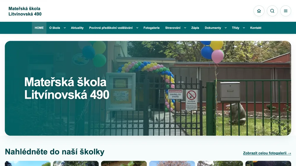Web Mateřská škola Litvínovská
